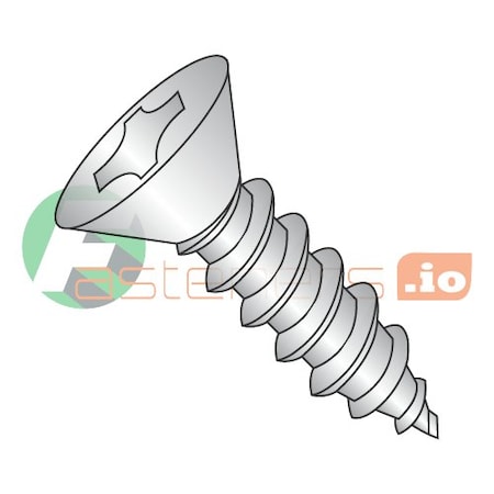 Sheet Metal Screw, #4 X 7/16 In, 18-8 Stainless Steel Flat Head Phillips Drive, 5000 PK